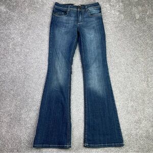 LEI Sophia Jeans Women's 5 Blue Flare Low Rise Hiphugger Dark Wash Denim Y2K